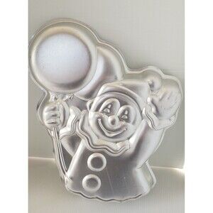 Circus Clown with Balloon Aluminum Cake Pan 1981 #502-3193 Wilton Birthday VTG